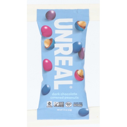 UNREAL: Dark Chocolate Covered Peanuts Gems, 1.50 oz