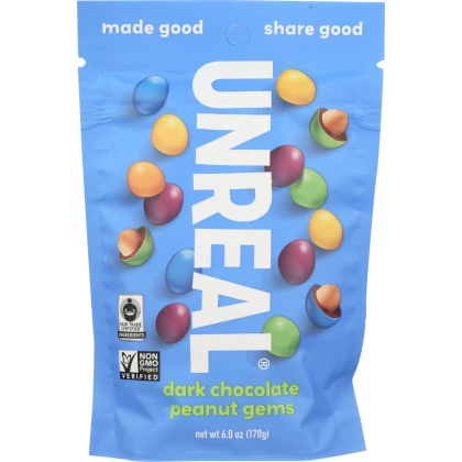 UNREAL: Dark Chocolate Peanut Coated, 6 oz