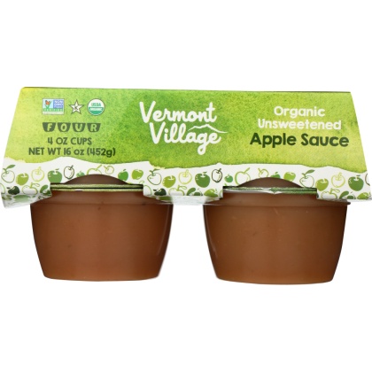 VERMONT VILLAGE CANNERY: Organic Unsweetened Applesauce 4 Cups, 16 oz