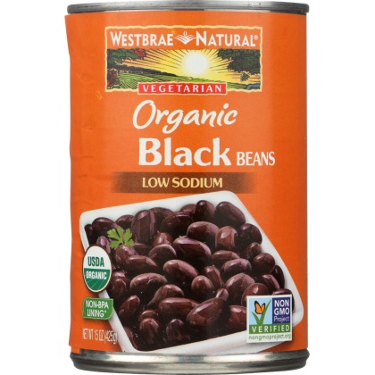 WESTBRAE NATURAL: Vegetarian Organic Black Beans, 15 oz