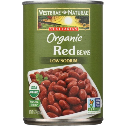 WESTBRAE NATURAL: Vegetarian Organic Red Beans, 15 oz