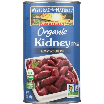 WESTBRAE: Natural Vegetarian Organic Kidney Beans, 25 Oz