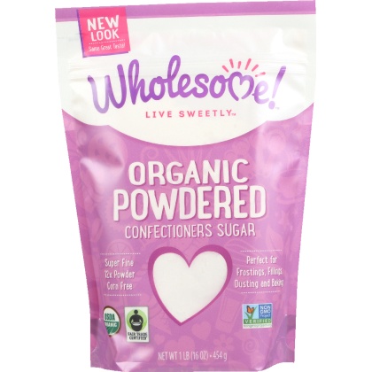 WHOLESOME SWEETENERS: Organic Powdered Sugar, 16 oz