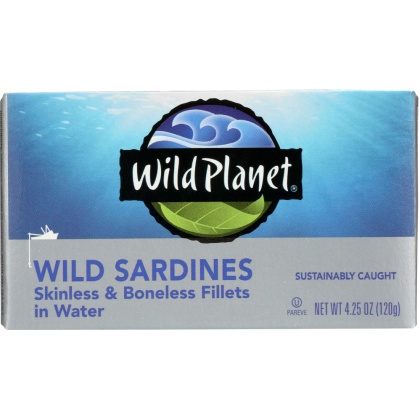 WILD PLANET: Sardines Boneless Skinless Water, 4.25 oz