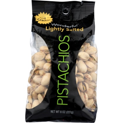 WONDERFUL PISTACHIOS: Lightly Salted Pistachios, 8 oz