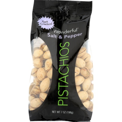 WONDERFUL PISTACHIOS: Salt & Pepper Pistachios, 7 oz