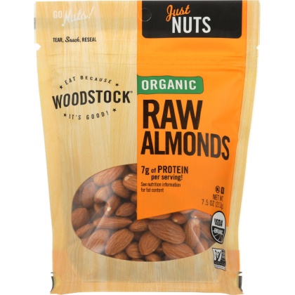 WOODSTOCK: Almonds Raw Organic, 7.5 oz