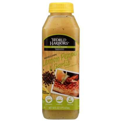 WORLD HARBORS: Marinade Maines Lemon Pepper & Garlic, 16 oz