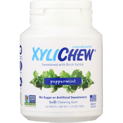 XYLICHEW: Sugar Free Chewing Gum Peppermint Jar, 60 pc