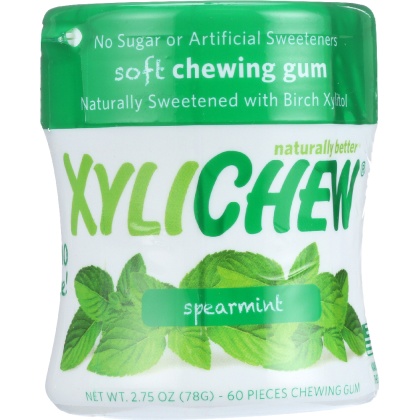 XYLICHEW: Sugar Free Chewing Gum Spearmint Jar, 60 pc