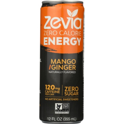 ZEVIA: Energy Mango Ginger Zero Calorie, 12 oz