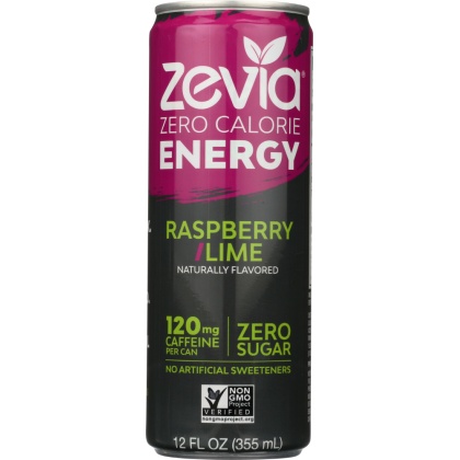 ZEVIA: Energy Raspberry Lime Zero Calorie, 12 oz