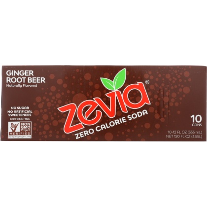 ZEVIA: Soda Ginger Root Beer 10 pk, 120 oz