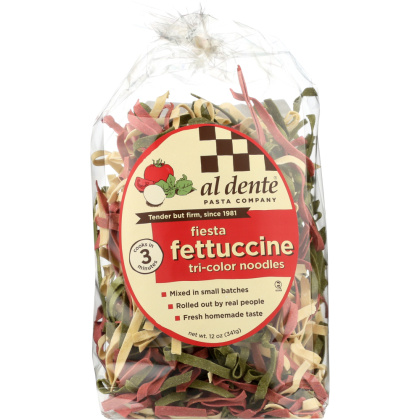 AL DENTE: Fiesta Tri-Color Noodles Fettuccine, 12 Oz