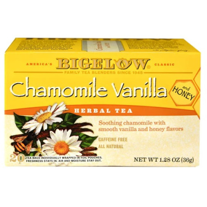 BIGELOW: Chamomile Vanilla Honey Herbal Tea 20 Bags, 1.28 oz