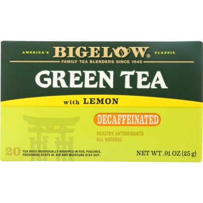 BIGELOW: Green Tea with Lemon Decaf 20 Bags, 0.91 oz