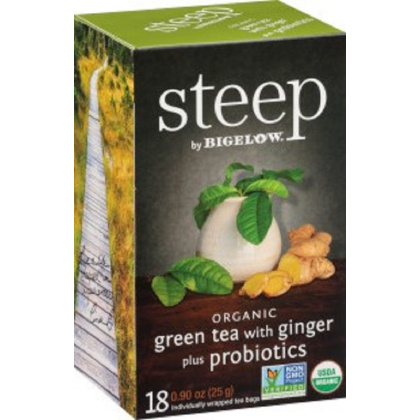BIGELOW: Steep Organic Green Tea with Ginger Plus Probiotics, 0.90 oz