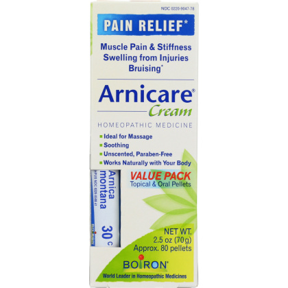 BOIRON: Arnicare Arnica Cream for Pain Relief & Blue Tube Value Pack, 2.5 oz