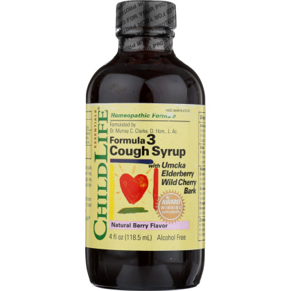 CHILD LIFE: Cough Syrup Formula 3 Berry Natural Flavor, 4 oz