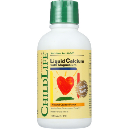 CHILDLIFE ESSENTIALS: Liquid Calcium with Magnesium Natural Orange Flavor, 16 oz