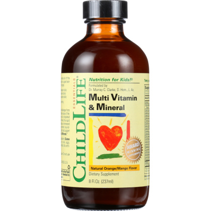 CHILDLIFE ESSENTIALS: Multi Vitamin and Mineral Natural Orange Mango Flavor, 8 oz