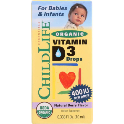 CHILDLIFE: Essentials Organic Vitamin D3 Drops Berry Flavor 400 IU, 0.338 oz