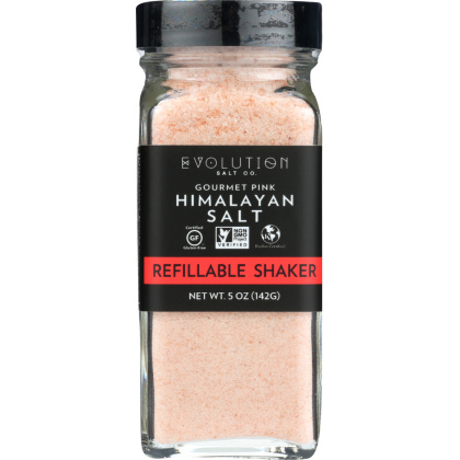 EVOLUTION SALT CO.: Gourmet Pink Himalayan Salt Refillable Shaker, 5 oz