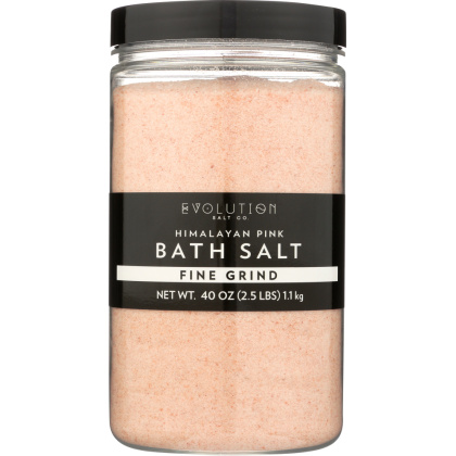 EVOLUTION SALT: Himalayan Pink Bath Salt Fine Grind, 40 oz