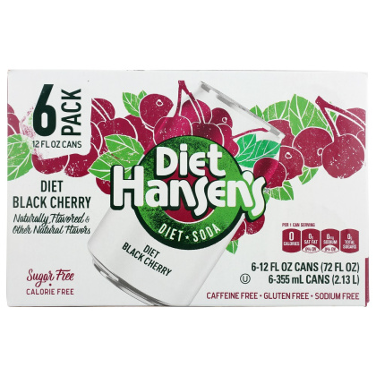 HANSEN\'S: Black Cherry Diet Soda, 72 oz