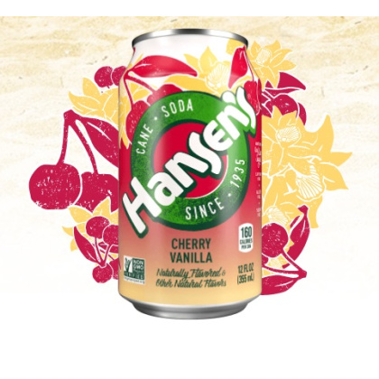 HANSEN: Cane Soda Cherry Vanilla 6-12oz, 72 oz