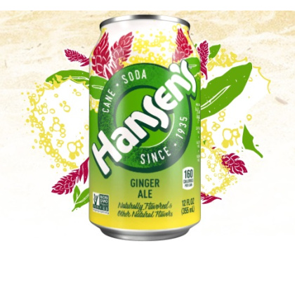 HANSEN: Cane Soda Ginger Ale 6-12oz, 72 oz
