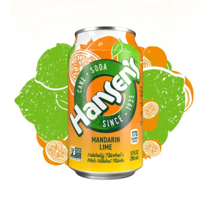 HANSEN: Cane Soda Mandarin Lime 6-12oz, 72 oz
