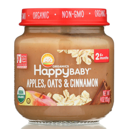 HAPPY BABY: Stage 2 Apples, Oats and Cinnamon, 4 oz