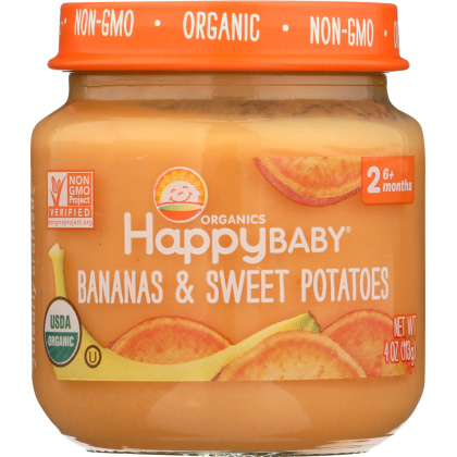 HAPPY BABY: Stage 2 Bananas and Sweet Potatoes, 4 oz
