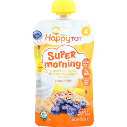 HAPPY BABY: Super Morning Meals Bananas, Blueberries, Yogurt & Oats 4 oz