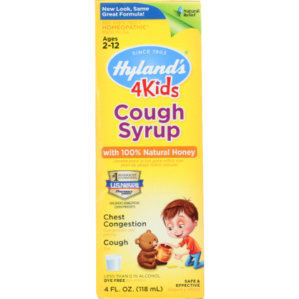 HYLAND\'S: Cough Syrup 4 Kids with 100% Natural Honey, 4 oz