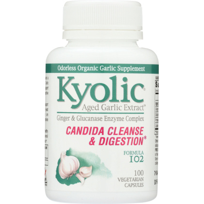 KYOLIC: Aged Garlic Extract Candida Cleanse and Digestion Formula 102, 100 Vegetarian Capsules