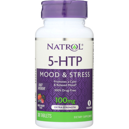 NATROL: 5-HTP Wild Berry Flavor 100 mg, 30 tablets