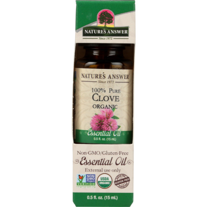 NATURE\'S ANSWER: Organic Essential Oil 100% Pure Clove, 0.5 oz