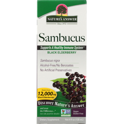 NATURE\'S ANSWER: Sambucus Black Elder Berry Extract 5,000 mg, 4 oz