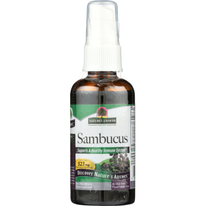 NATURE\'S ANSWER: Sambucus Black Elder Berry Extract Spray Alcohol-Free, 2 oz