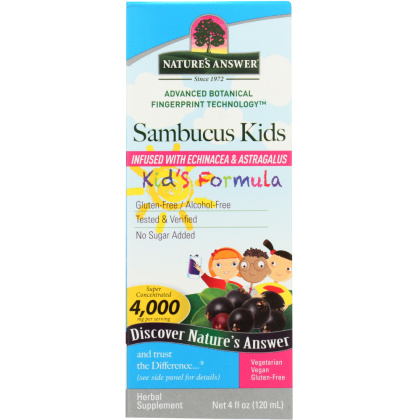 NATURE\'S ANSWER: Sambucus Black Elder Berry Kids Formula 1945 mg, 4 oz