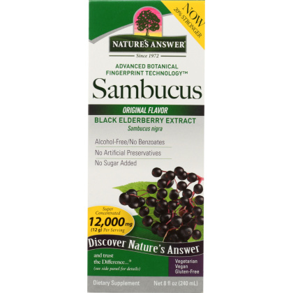 NATURE\'S ANSWER: Sambucus Nigra Black Elder Berry Extract 5000 mg, 8 oz