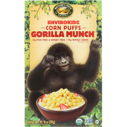 NATURE\'S PATH ORGANIC: EnviroKidz Organic Corn Puffs Gorilla Munch Cereal, 10 oz