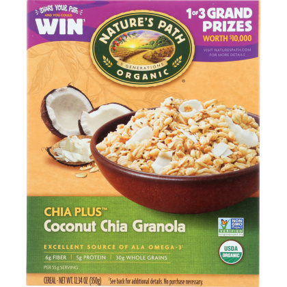 NATURE\'S PATH: Organic Chia Plus Coconut Chia Granola Cereal, 12.34 oz