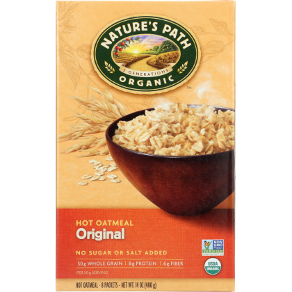 NATURE\'S PATH: Organic Instant Hot Oatmeal Original 8 Packets, 14 oz