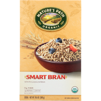 NATURES PATH: Organic Smart Bran Psyllium and Oatbran Cereal, 10.6 oz