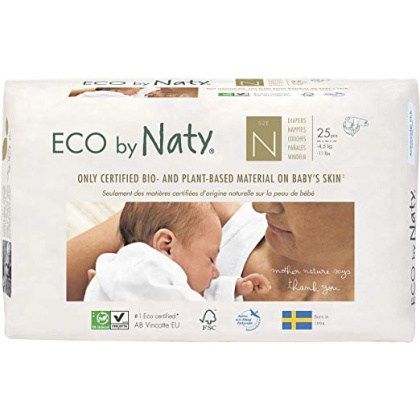 NATY-ECO BY NATY: Diaper Size Newborn, 25 ct