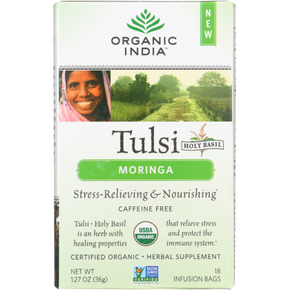 ORGANIC INDIA: Tea Tulsi Moringa, 18 bg