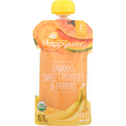 ORGANICS HAPPY BABY: Stage 2 Bananas, Sweet Potatoes & Papayas, 4 oz